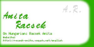 anita racsek business card